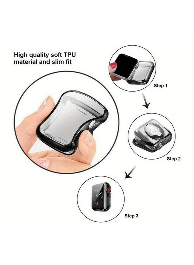 Black Soft TPU Case HD Screen Protector For Apple Watch Series 4 5 6 SE 40mm - Image 4